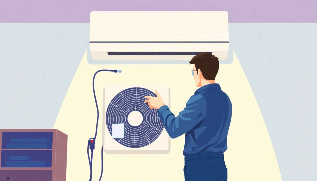 AC blowing but not cold air, a technician inspects an air conditioning unit for issues.