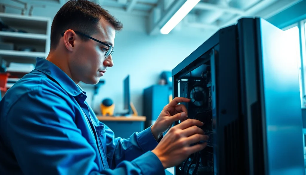 Riparazione pc torino da un tecnico professionista in un laboratorio moderno.