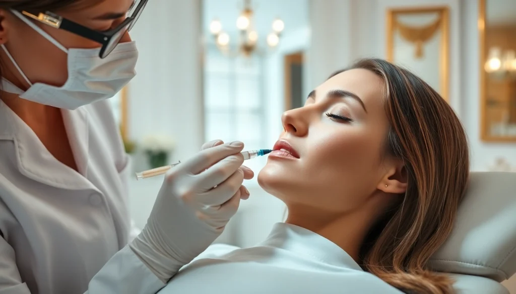 Administering a Botox-Zürich treatment in a serene clinic environment for youthful skin.