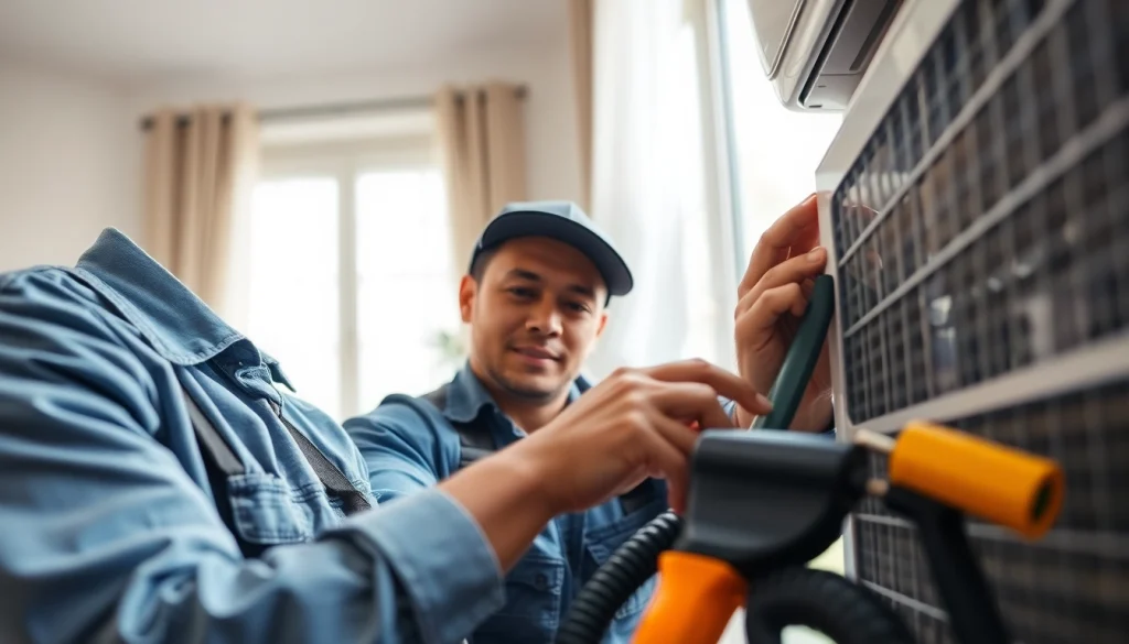 Get quality ac repair glendale az with a professional technician fixing an air conditioner.