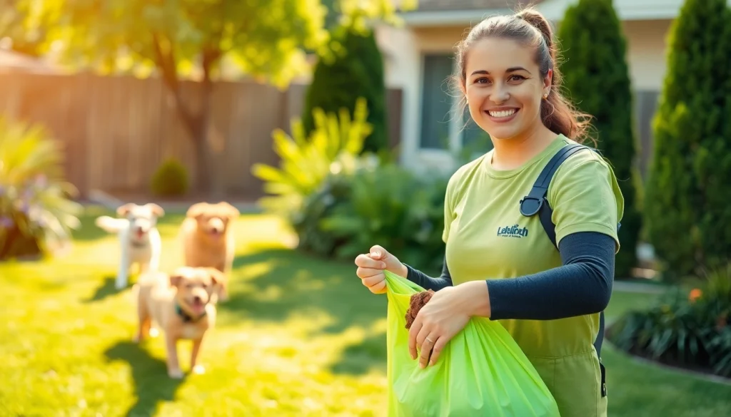 Efficient Alamo Ranch poop scooper cleaning up a yard, ensuring a healthy environment for pets.