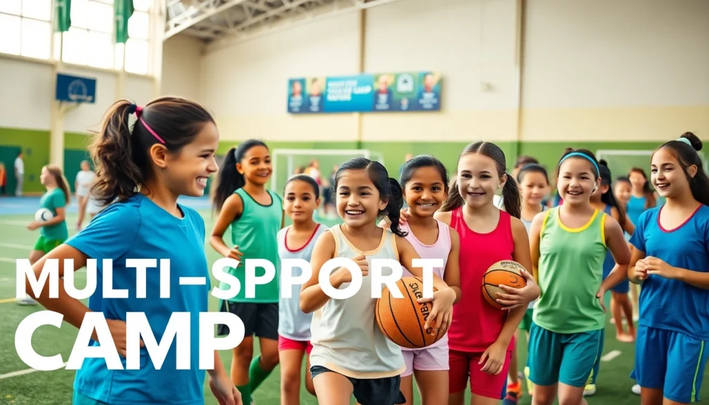 Girls participating in Multi Sports Camps for Girls, showcasing teamwork and athleticism.