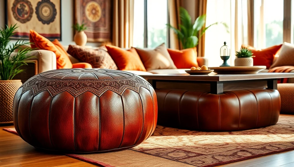 Elevate your space with Moroccan leather poufs from http://labboho.com/collections/leather-poufs-ottomans, showcasing unique craftsmanship.