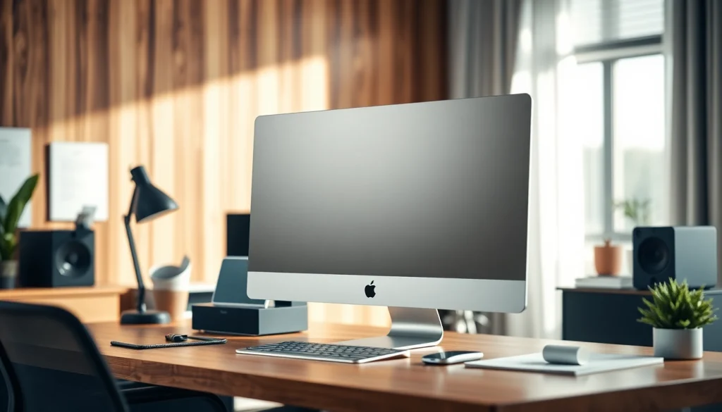 Buy MacStudio Ultra showcased in a sleek workspace with a modern setup.