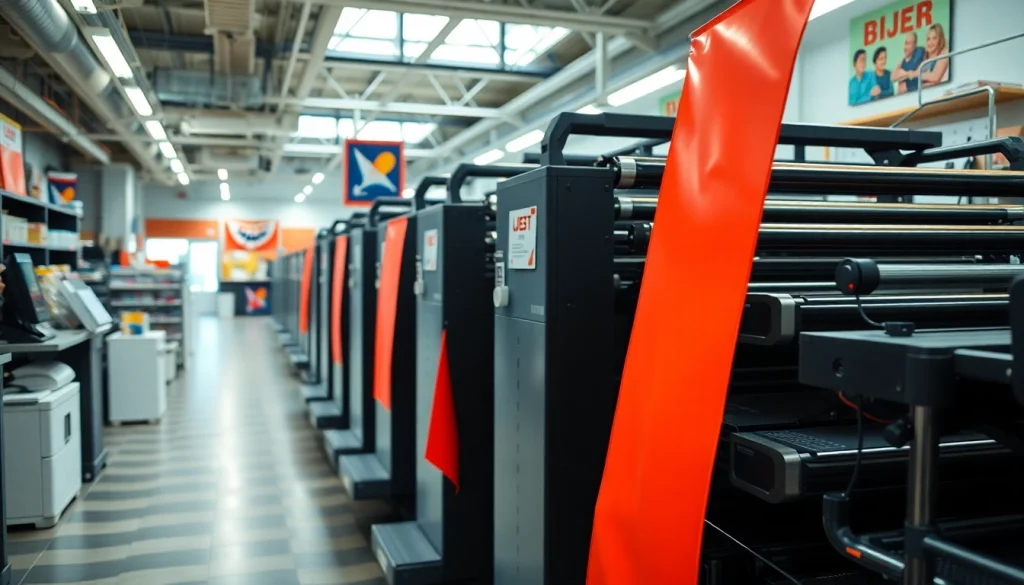 Showcase of printers edmonton alberta in a vibrant print shop demonstrating high-quality printing services.