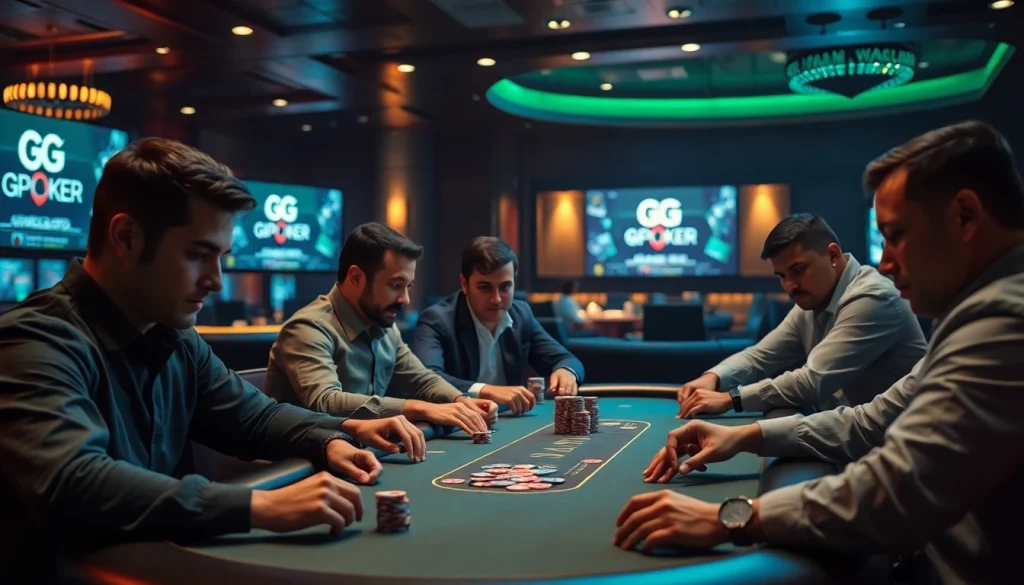 使用GGPoker客户端的专业扑克玩家正在紧张对局。