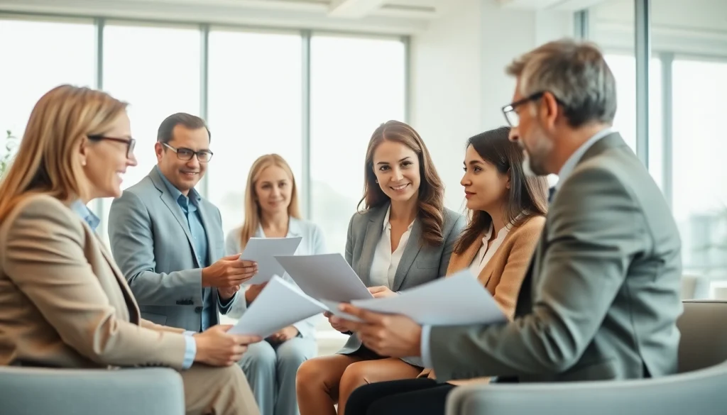 Engaging family lawyers in Adelaide assisting clients in a modern office environment.