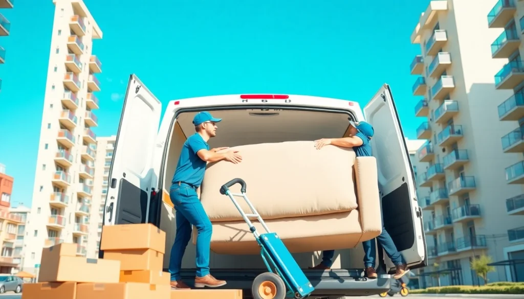 Man and van moving service demonstrating professionalism and efficiency in an urban setting.