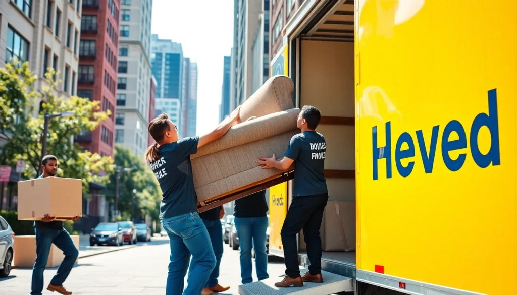 Skilled Queens movers loading furniture, showcasing professionalism and efficiency in the bustling city.