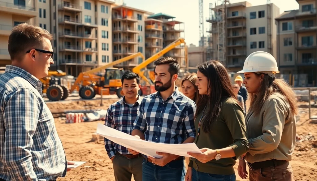 Experienced team collaborating in Austin construction project, showcasing teamwork and dedication.