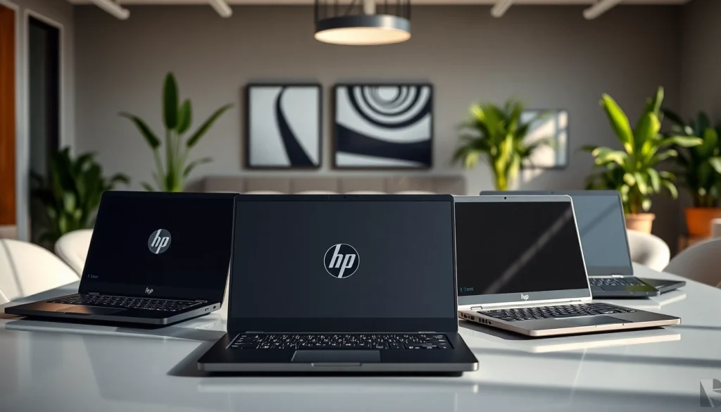 Showcase of HP laptops in Kenya showcasing sleek designs and features