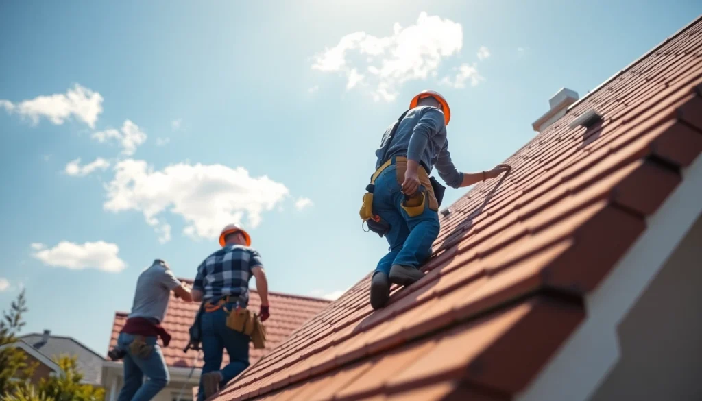 Roof Replacement Vancouver Wa showcasing skilled professionals installing a new roof on a suburban home, emphasizing quality.
