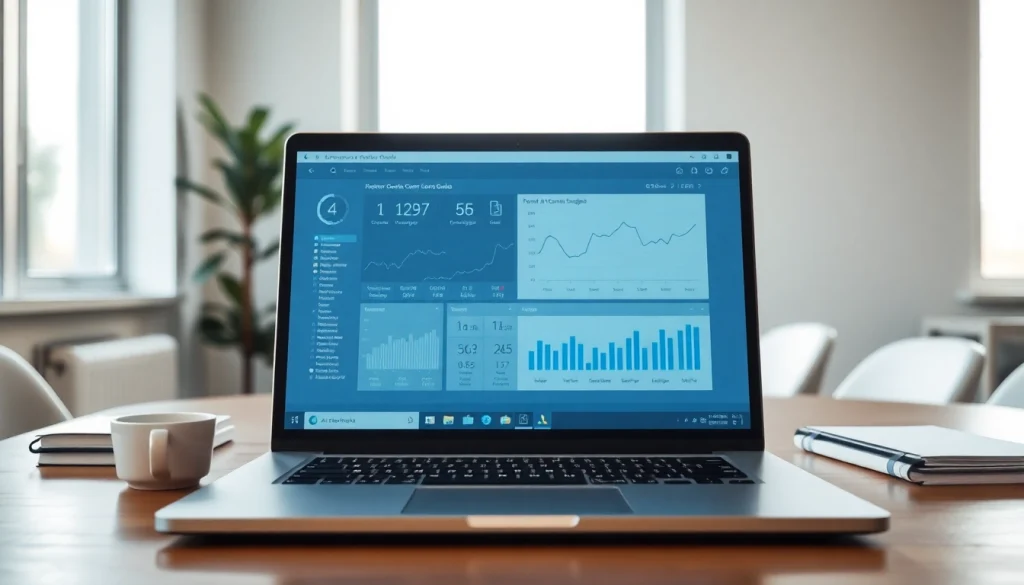 Analyze text using our ai checker on a professional laptop setup.