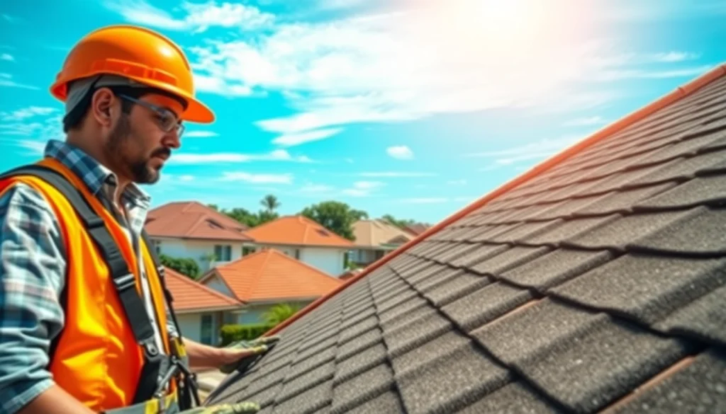 Leakage Repair Roof Specialist Singapore inspecting a residential roof for leaks.