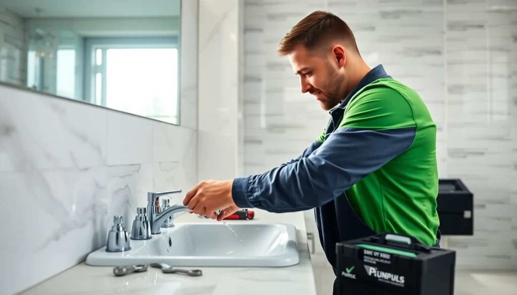 Engaged plumber services Maricopa, fixing a residential bathroom sink with precision and care.