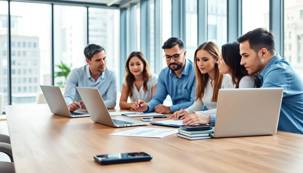 Providing IT Services Markham through teamwork in a bright, modern office environment.