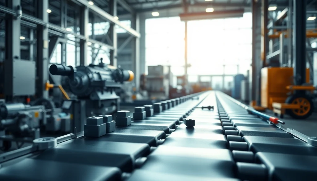 Showcasing a high-quality plastic conveyor belt in an industrial setting, emphasizing its design and utility.