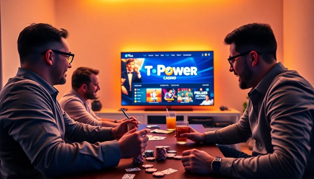 Experience the thrill of TPower casino with online gamers enjoying their favorite games.
