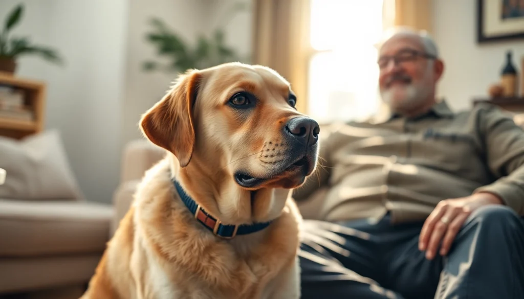 Help find a PTSD service dog for sale while showcasing a veteran with their trained companion.