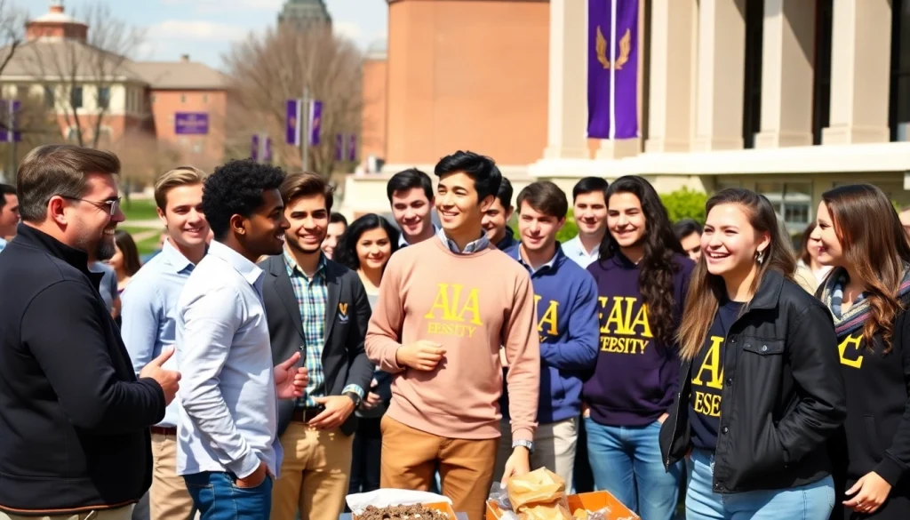 Members of Sigma Alpha Epsilon bond over community service in a vibrant campus setting.