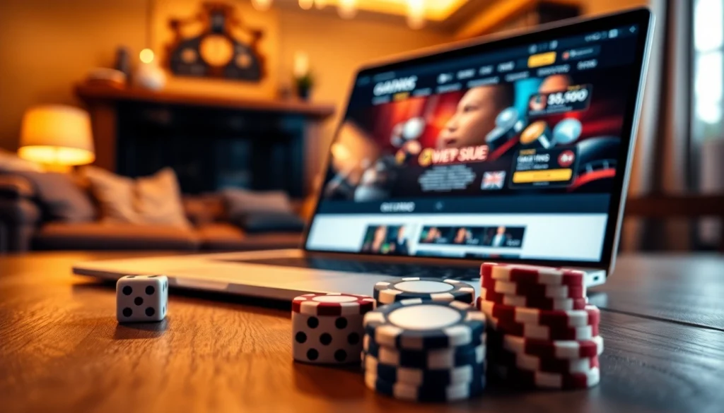Examine the laptop environment showing "Is We1Win Legit?" alongside poker chips and dice.