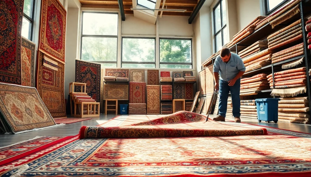 Engaging rug cleaning services philadelphia with a technician preserving an exquisite Persian rug