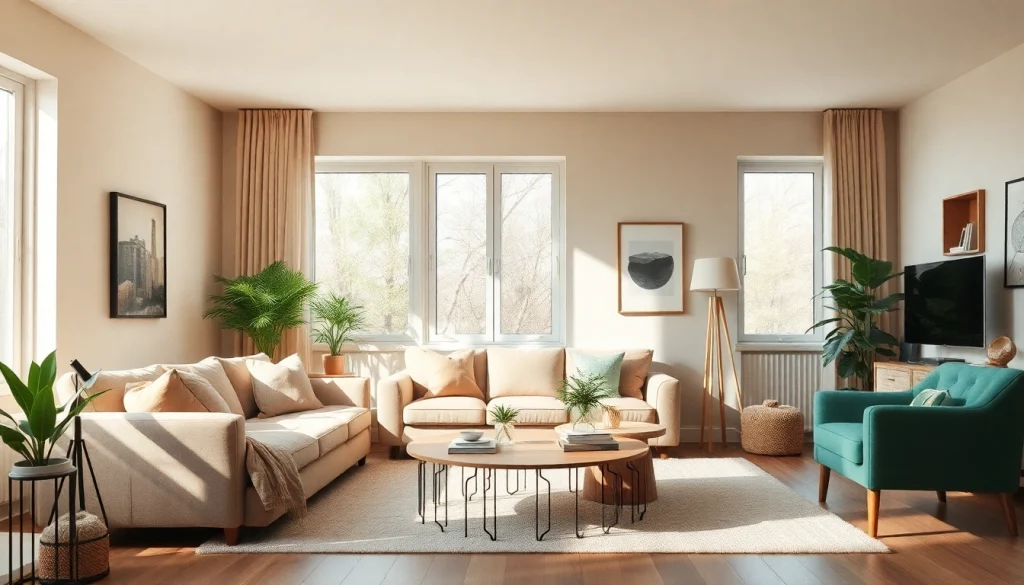 Creëer een fijn voor thuis woonkamer met stijlvol interieur en warme verlichting.