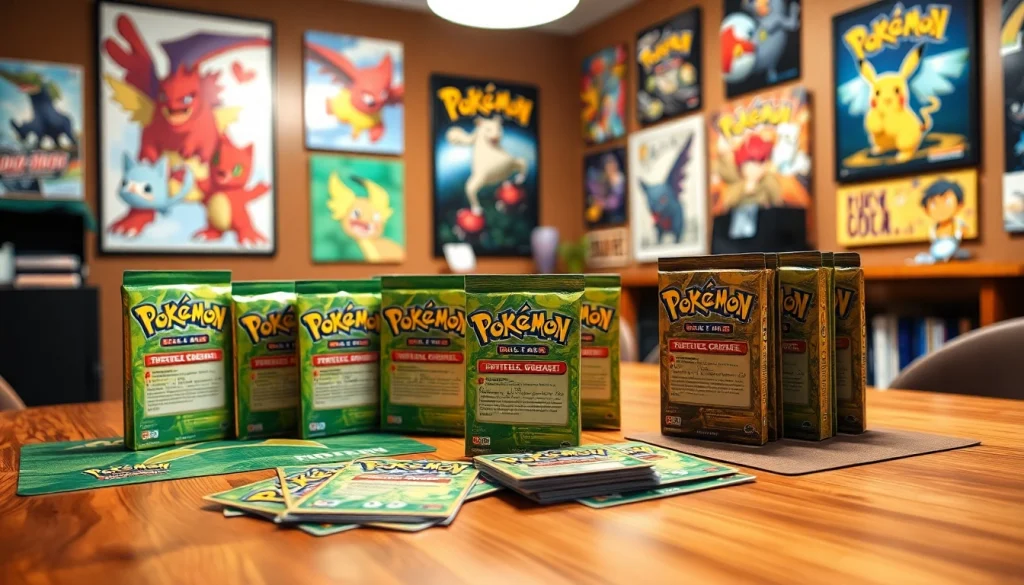 Showcase of Pokemon TCG India cards and accessories in a gaming setup.