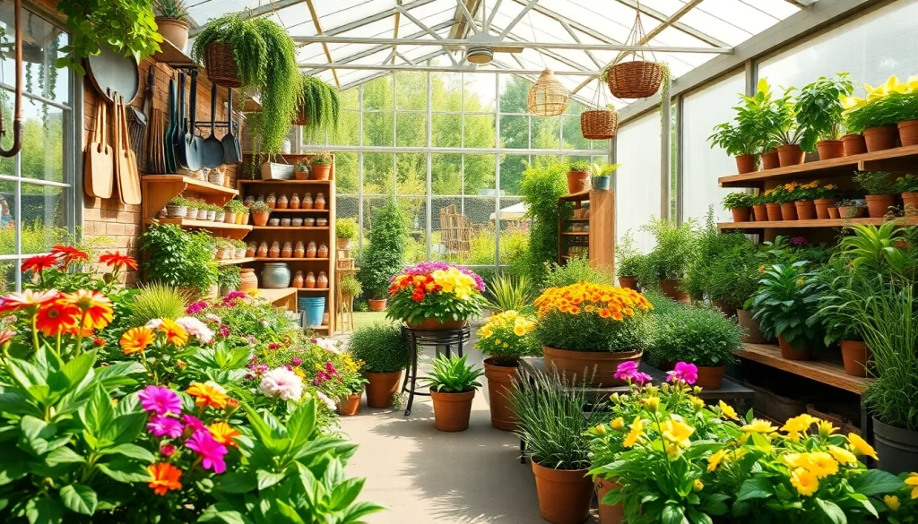 Explore the vibrant Grow A Garden Shop filled with healthy plants, tools, and garden supplies.