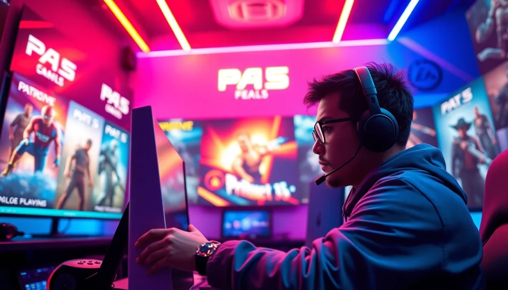 Experience the thrill of ps5 games with a dedicated gamer in a vibrant gaming setup.