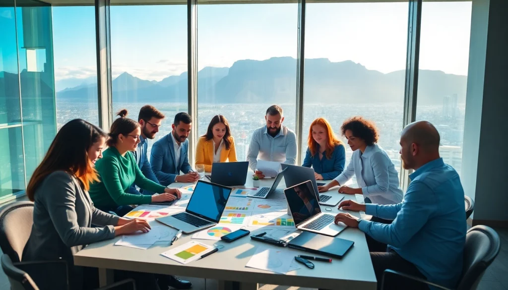 Event Management Cape Town team collaborates on corporate planning in a vibrant setting.
