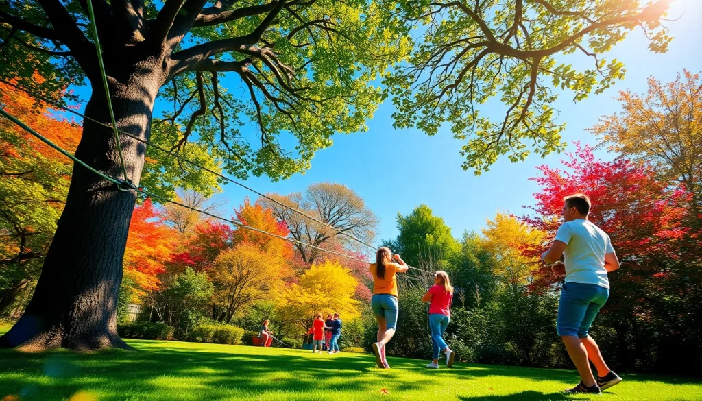 Engaging scene of a ZIP WIRE KIT in use, highlighting the fun and excitement of backyard adventure.