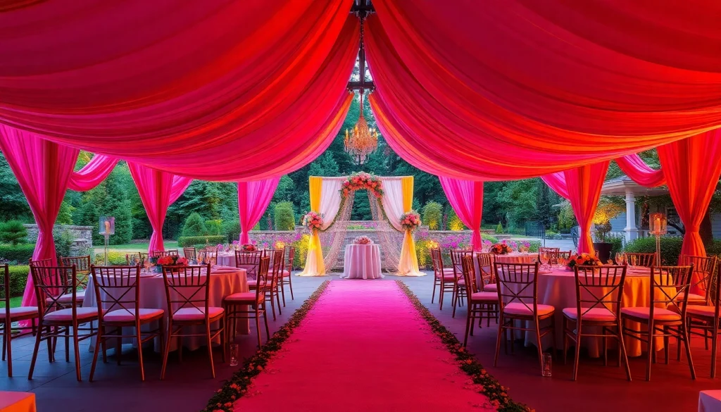 Set up for a spectacular wedding at the trenton event center featuring elegant decor.