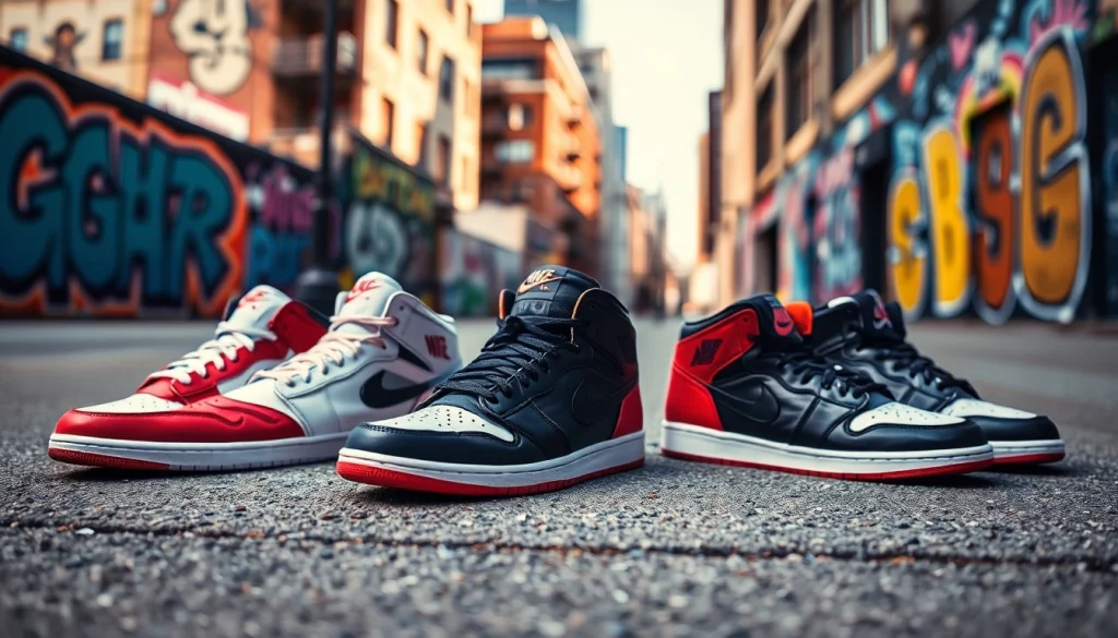 Buy replica sneakers featuring stylish designs showcased in an urban setting.