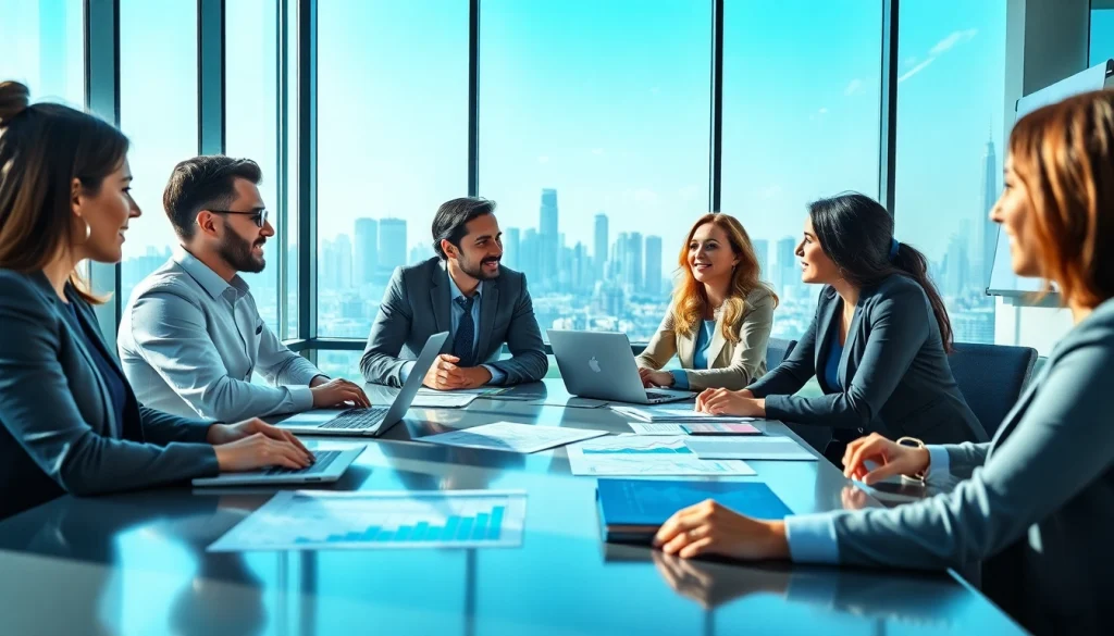 FP&A Consultant collaborating with a team in a modern office environment.