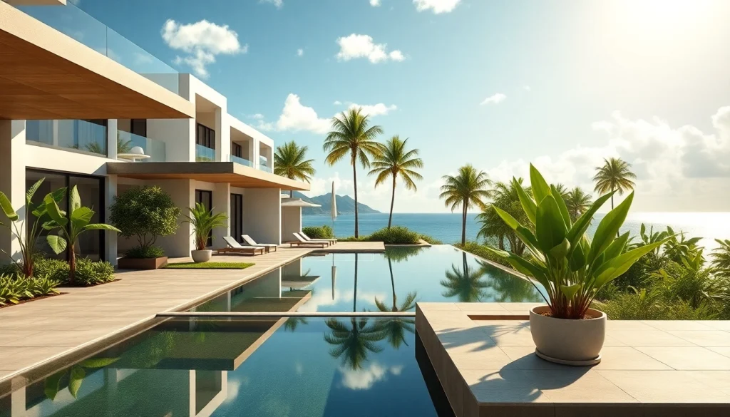 Promoteur immobilier neuf La Réunion présente un projet résidentiel moderne avec une vue tropicale.