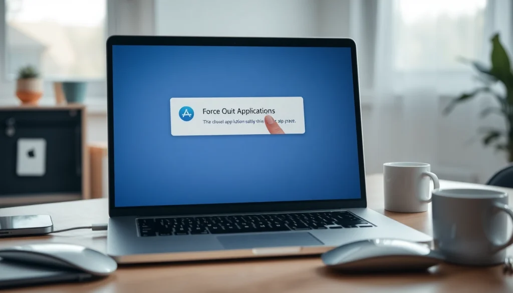 Learn how to force quit on Mac applications easily with this close-up view of the process.