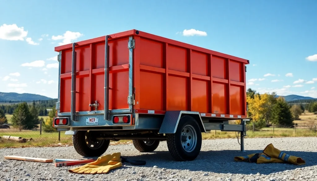 Explore quality dumpster trailers for sale displayed in an outdoor setting with tools around.