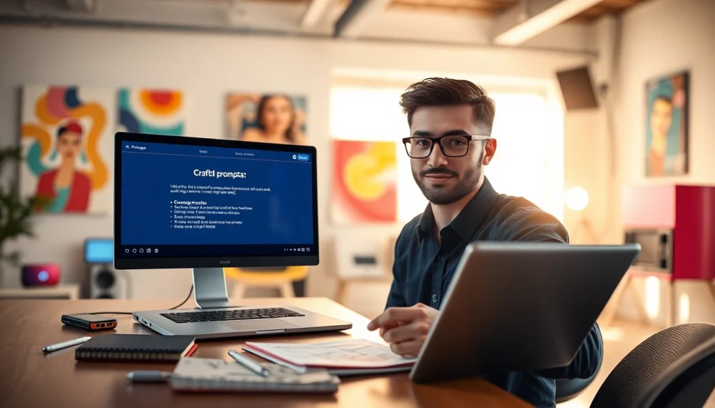 Creating engaging KlingAI Prompts with a video creator in a vibrant workspace.