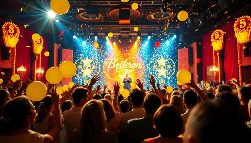 Enjoying a lively matinee vegas show with enthusiastic performers and an excited audience.
