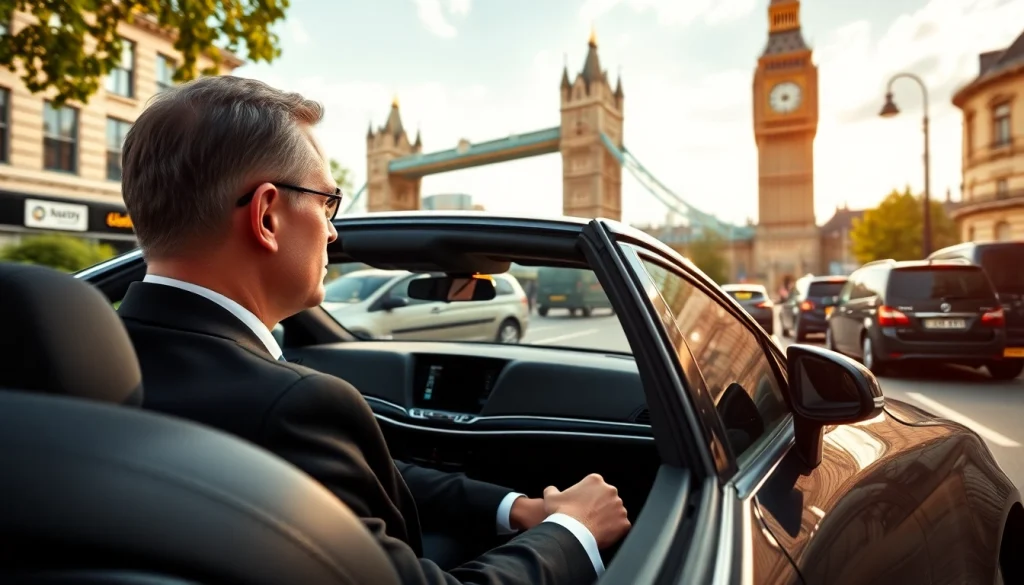 Experience a premium private chauffeur london service in a luxurious vehicle amidst London's iconic sights.