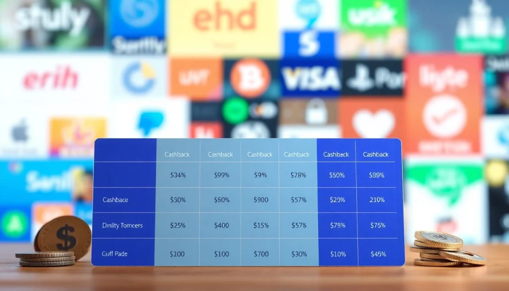 Engaging cashback comparison chart showcasing various savings opportunities effectively.