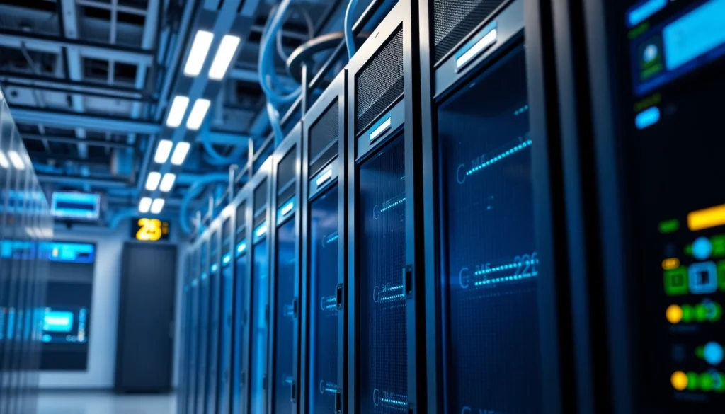 Veranschaulichung der Windows Server 2025 Standard Software in einem modernen Rechenzentrum.