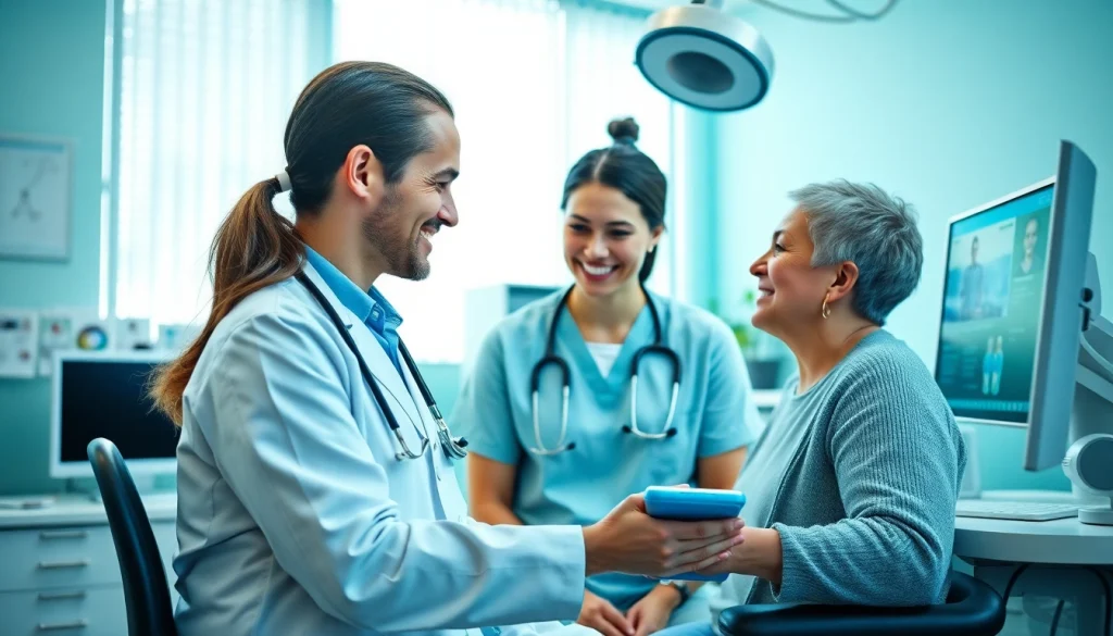 Engaging healthcare professional in a modern setting showcasing medical parker solutions.