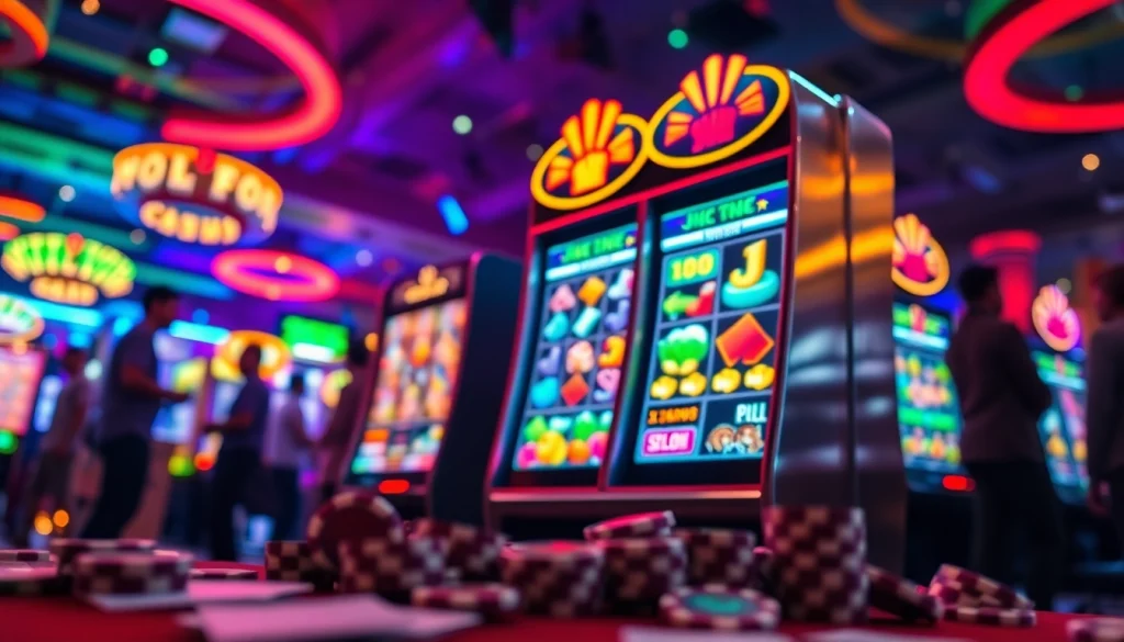 Engage with the thrilling pg slot gameplay alongside vibrant casino lights and elements.