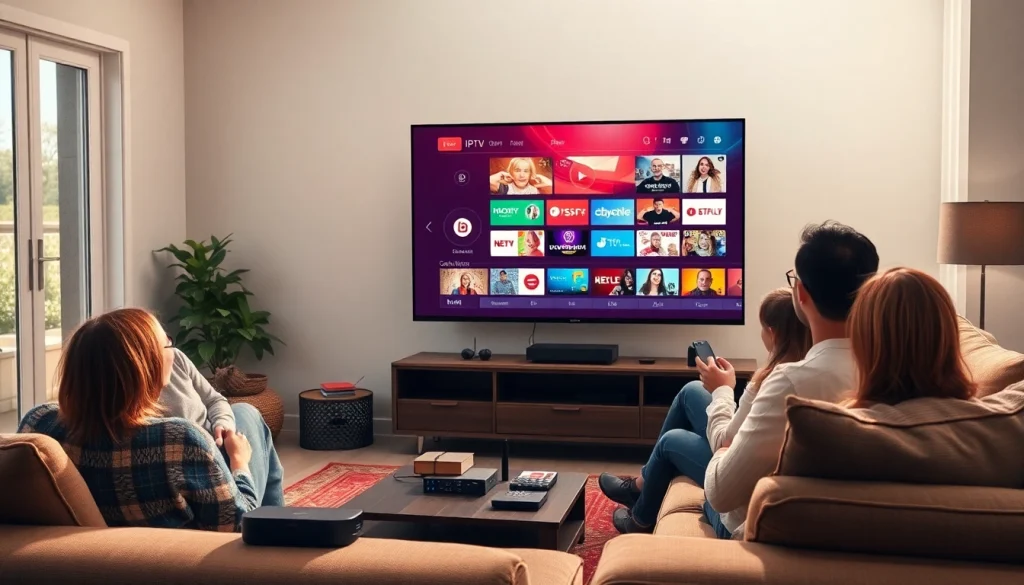Regarder les meilleures iptv sur un téléviseur moderne dans un cadre accueillant.