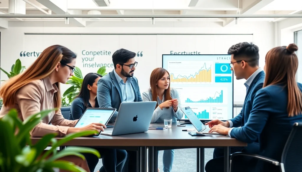 Utilize competitive intelligence strategies in a collaborative business setting with diverse professionals.