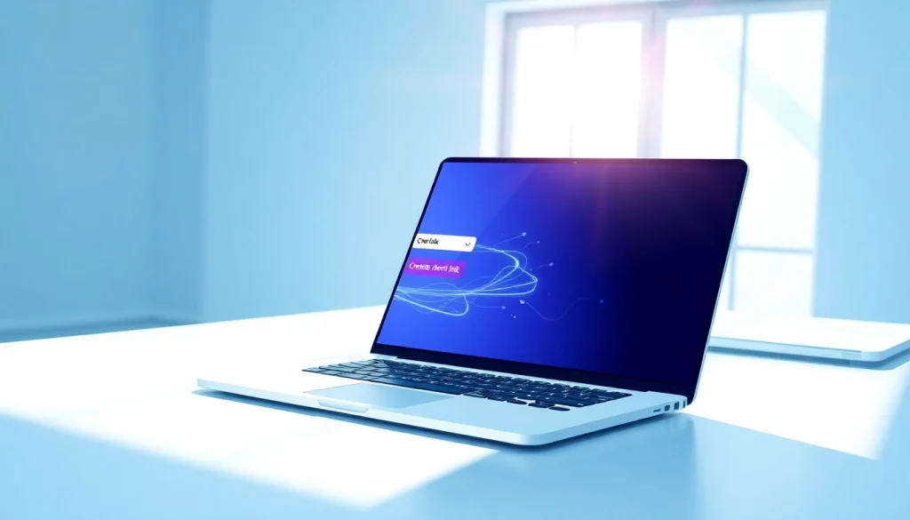 Create short link tool displayed on a laptop in a modern workspace for easy URL shortening.