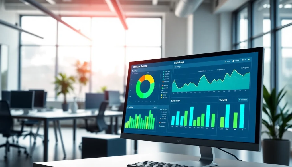 Visualize affiliate ranking data on a vibrant dashboard with engaging metrics.
