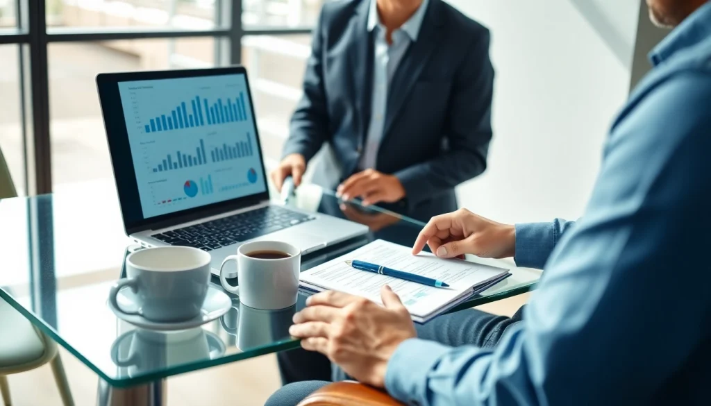 Analyze Monthly Accounting Services data with a dedicated consultant in a bright office.